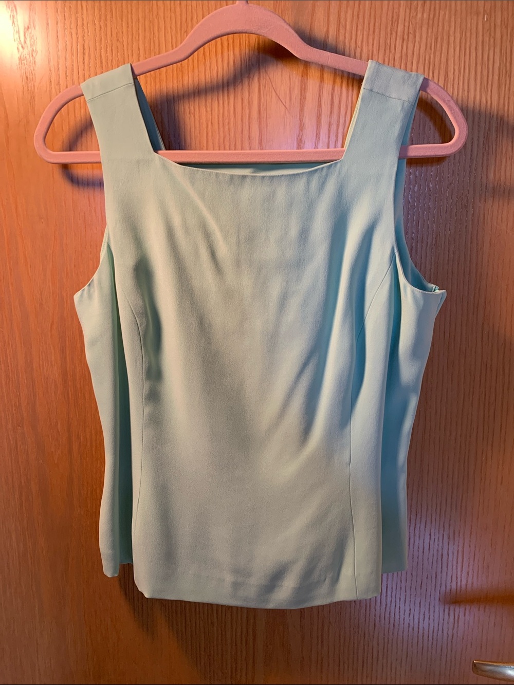 Dana Buchman Mint Green Sleeveless Square-Neck Blouse